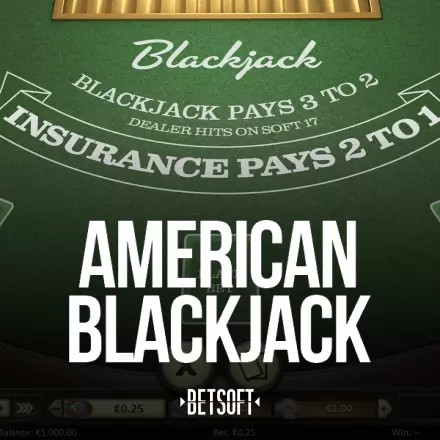 American Blackjack slot visual from Betsoft Gaming available on casinorewards-canada.com