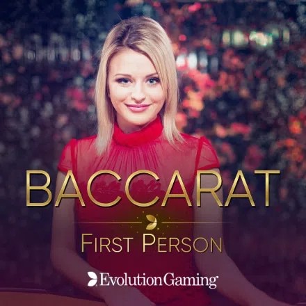 First Person Baccarat online game logo by Evolution on casinorewards-canada.com