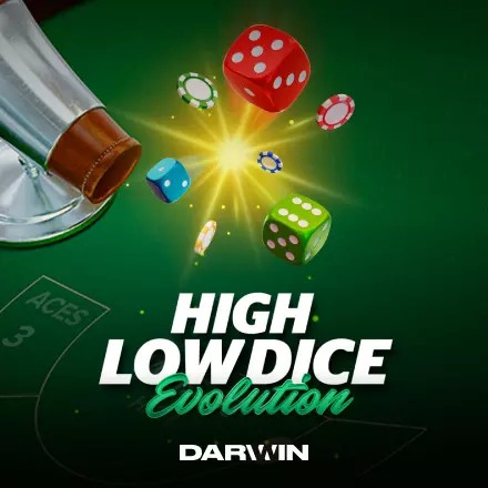 High Low Dice Evolution slot icon by Darwin Gaming, available at rewards-casino